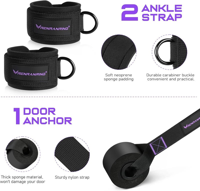 RENRANRING Pilates Bar Kit with Resistance Bands, Multifunctional Pilates Bar for Women & Men with Heavy-Duty Metal Adjustment Buckle, Pilates Home Equipment for Full BodyWorkouts - Image 4